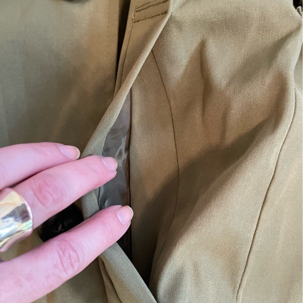 NWT Petal & Pup Olive Green Belted Double Breasted Trench Coat Size XS - Picture 14 of 14